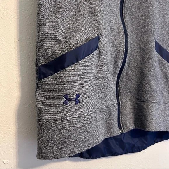 Under Armour Coldgear Blue and Grey Fleece Zip Vest - Picture 4 of 4